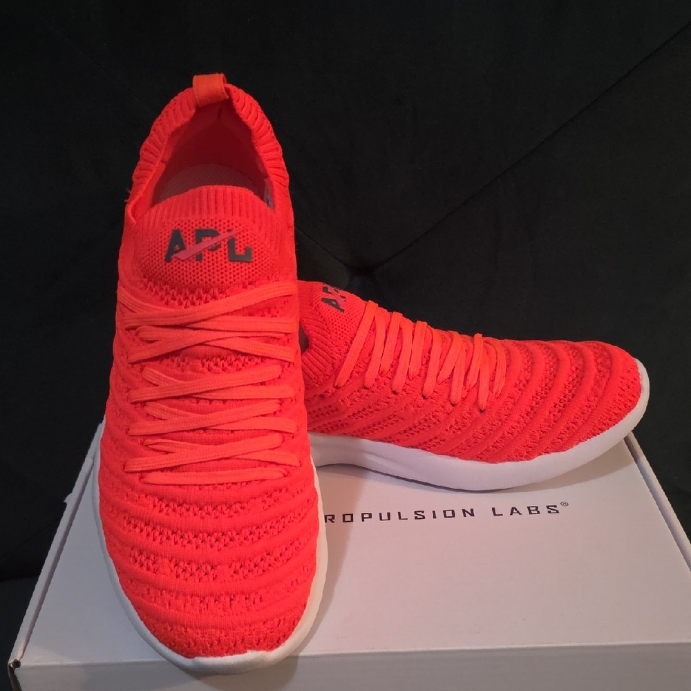 APL Neon Orange Knit Sneakers